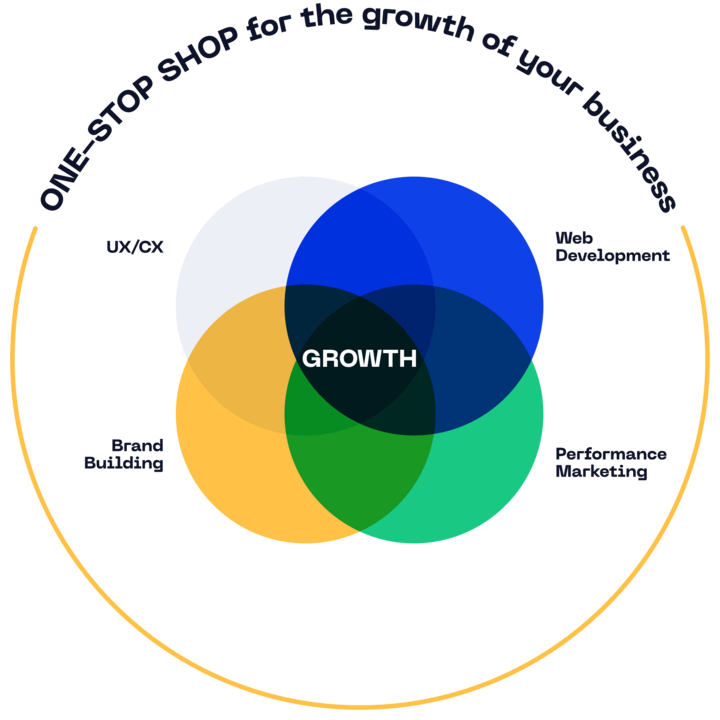 Web development, Performance marketing, Brand building, UX/CX