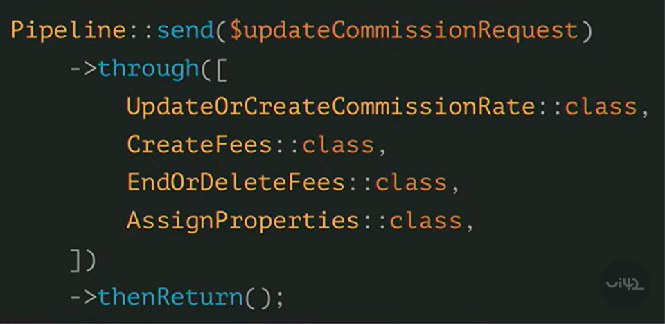Code example using pipeline in programming